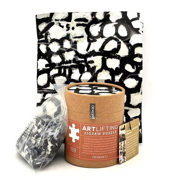 Artlifting Jigsaw Puzzle By Demdaco 120 Pieces Off-White Black 8"x10" Linda King - Picture 1 of 9